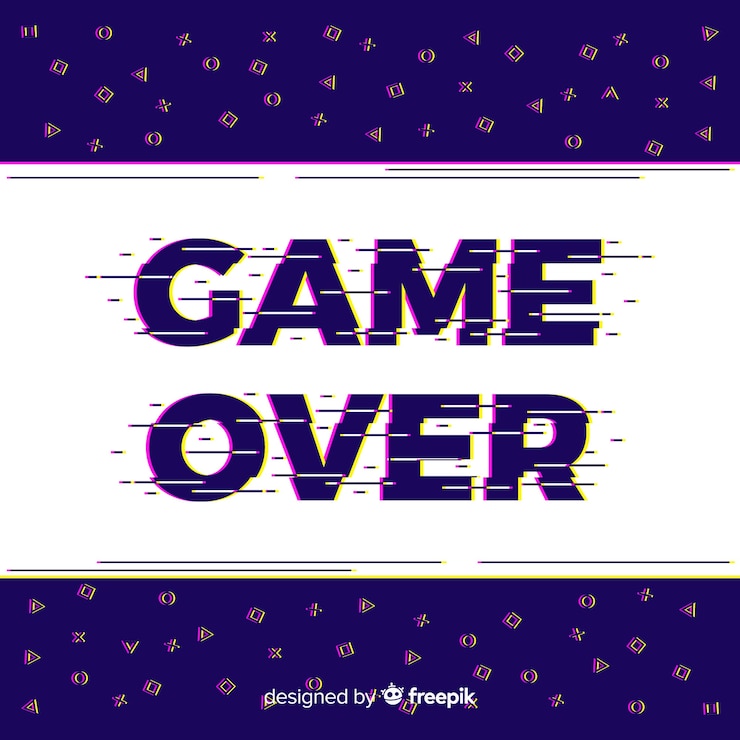 Free Vector game over glitch background