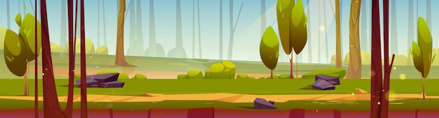 Бесплатное векторное изображение Игровая текстура дороги в лесу
