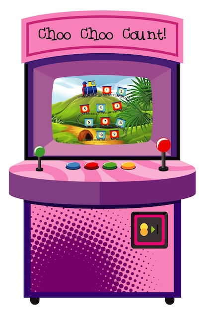 Game machine with counting number on isolated background