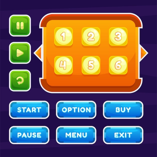 Game menu scene for status of money power and collectible items