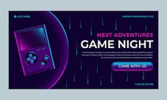 Free vector game night facebook post template