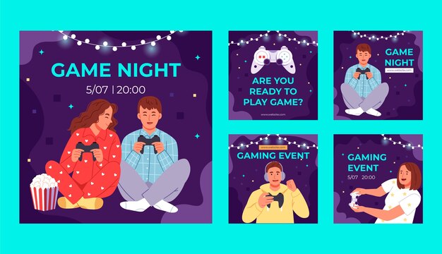 Game night instagram posts template