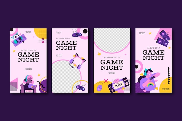 game night instagram stories template