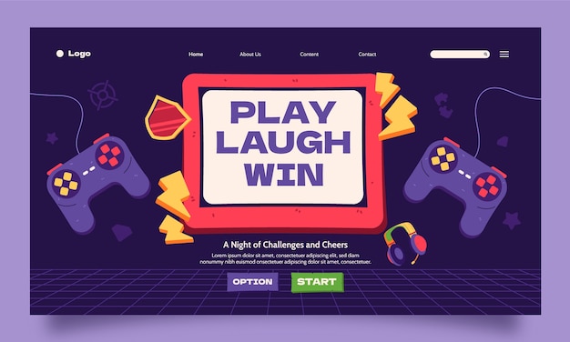 Game night  landing page template