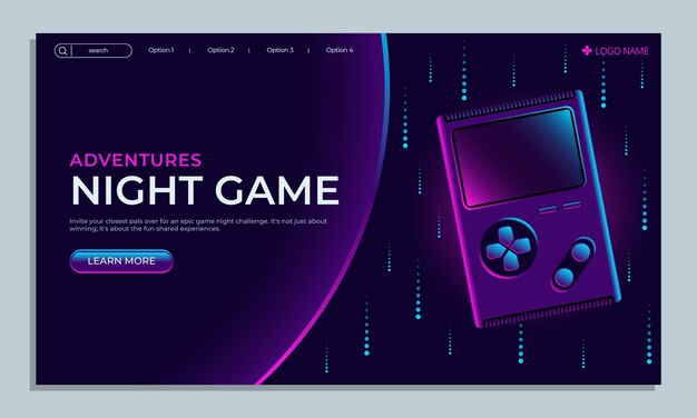 Game night  landing page template