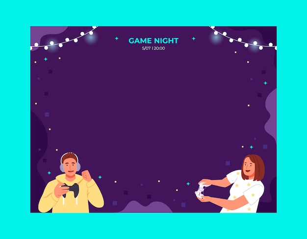 Free vector game night  photocall template