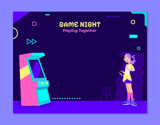 Free vector game night  photocall template