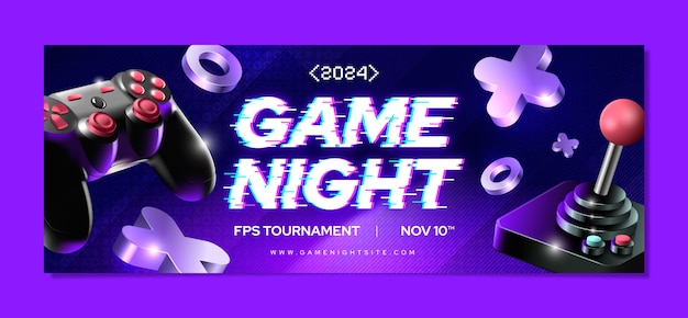 Free vector game night template design