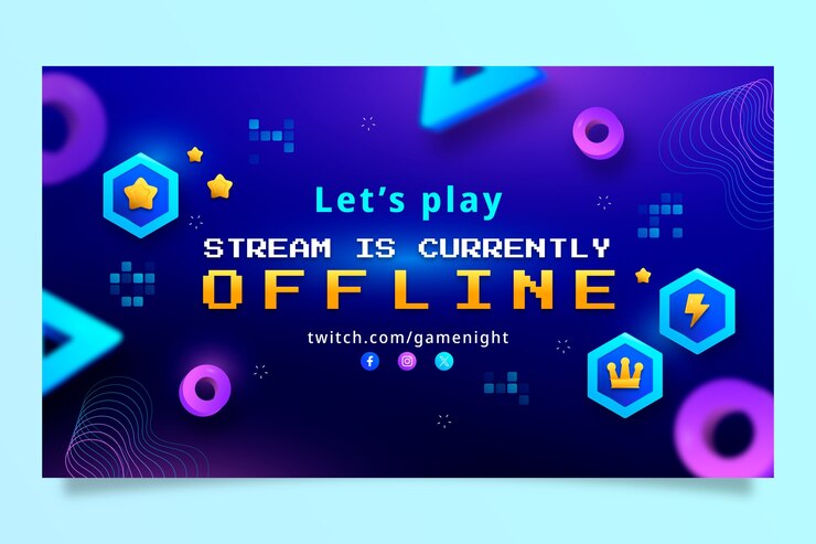 Free Vector game night  twitch background
