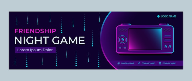 Free vector game night   twitter header