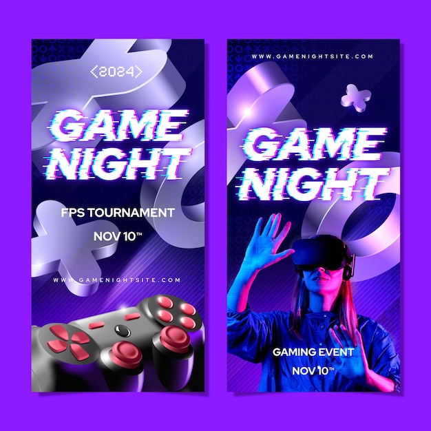 Game night  vertical banner template