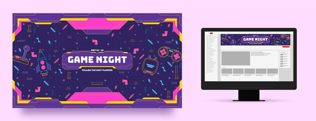 game night  youtube channel art
