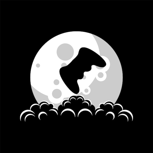 Free vector game pad and moon logo design