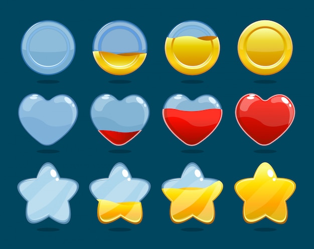 Free vector game rating icons set