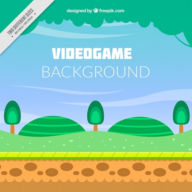 Free vector game scene with trees