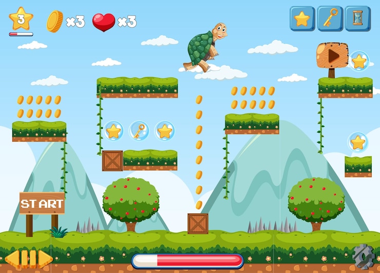मुफ़्त वेक्टर a game template nature scene