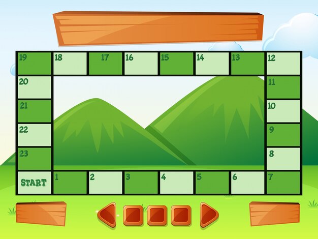 Game template with mountains in background