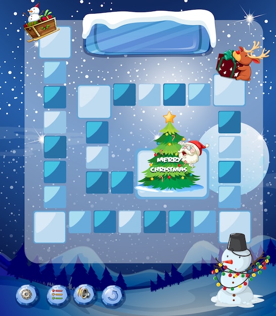 Game template with snowman and tree