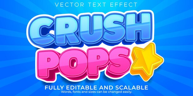 Game text effect, editable cartoon and cyber text style