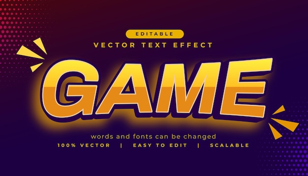 Free vector game text effect editable font template