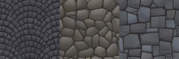 Free vector game texture stones pebbles seamless pattern