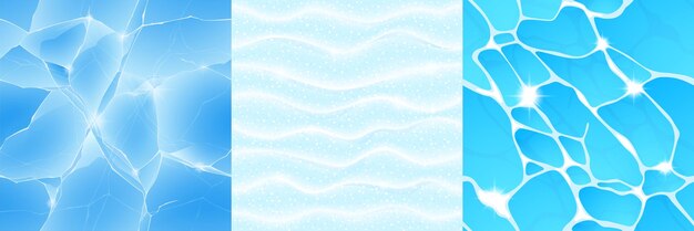 Game textures of ice, snow, water seamless pattern