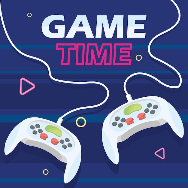 Free vector game time card with control