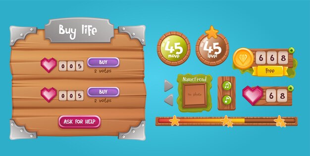 Free vector game ui elements