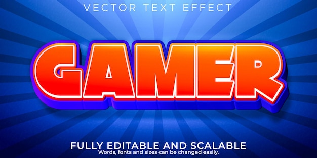 Gamer cartoon text effect, editable kids and school text style