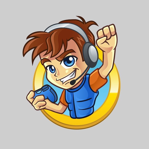 Download Free Gamer Character With Gamepad And Headset Premium Vector Use our free logo maker to create a logo and build your brand. Put your logo on business cards, promotional products, or your website for brand visibility.
