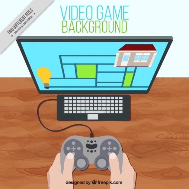 Free vector gamer playing online