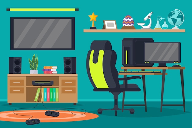 Gamer room illustration