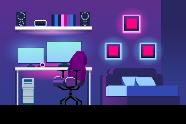 Gamer room illustration