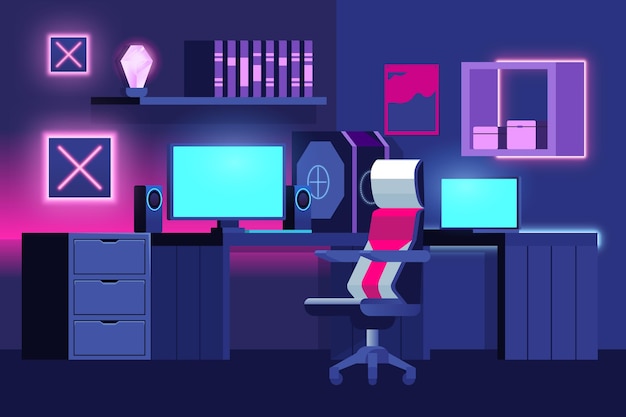 Бесплатное векторное изображение Иллюстрация игровой комнаты