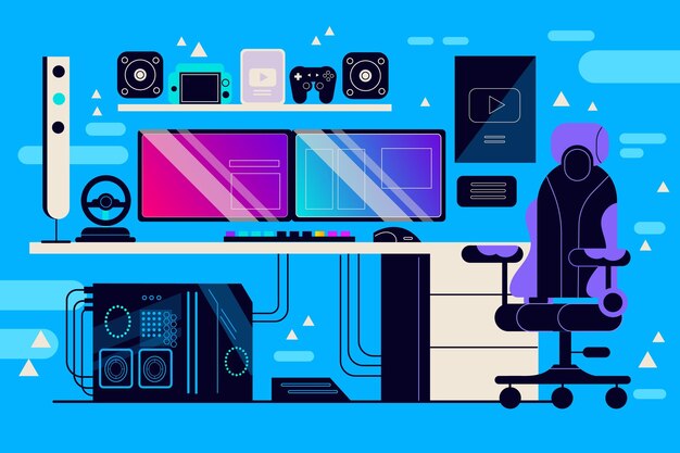gamer room illustration