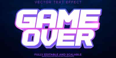 Бесплатное векторное изображение Текстовый эффект геймера, редактируемый стиль киберспорта и аркадного текста