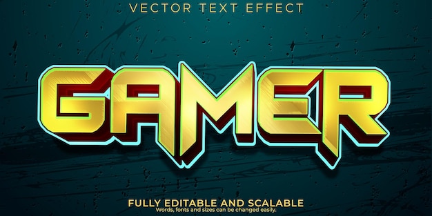 Free vector gamer text effect editable esport and game text style
