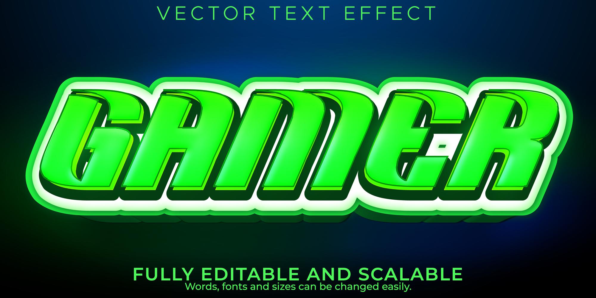 Gamer text effect editable esport and modern text style