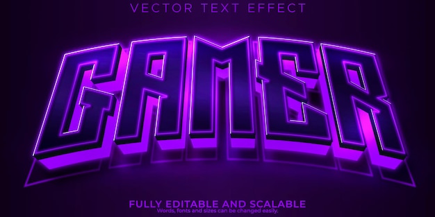 Free vector gamer text effect editable esport and neon text style