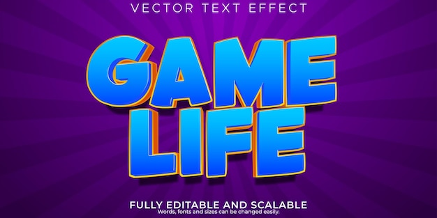 Free vector gamer text effect editable game and cartoon text style