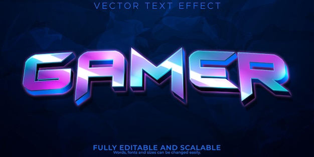 Free Vector | Gamer text effect editable game and esport text style