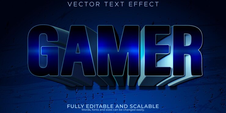 Free Vector gamer text effect editable game and esport text style