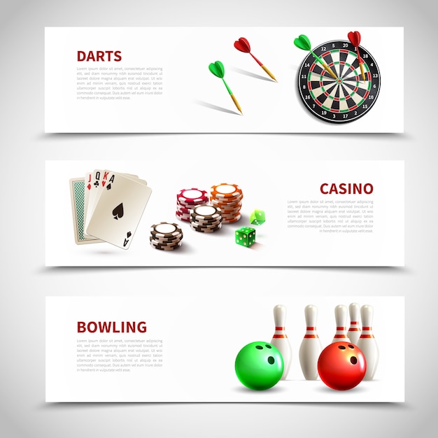 Free vector games realistic composition set