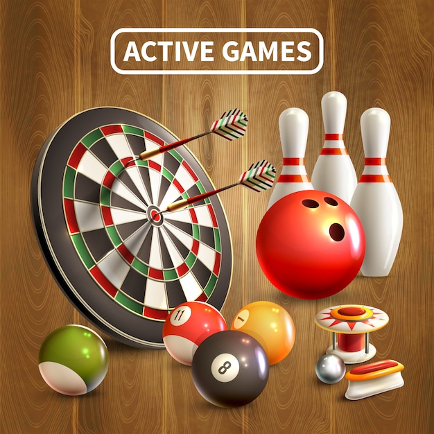 Free vector games realistic concept