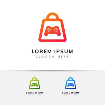 Шаблон дизайна значка логотипа магазина игр. дизайн иконок игровой магазин