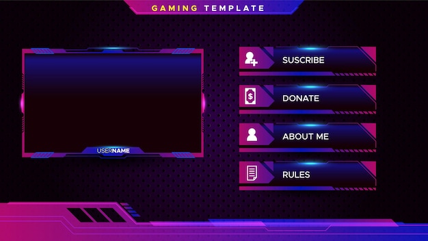Free vector gaming banner collection for live stream template