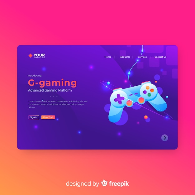 Gaming landing page template