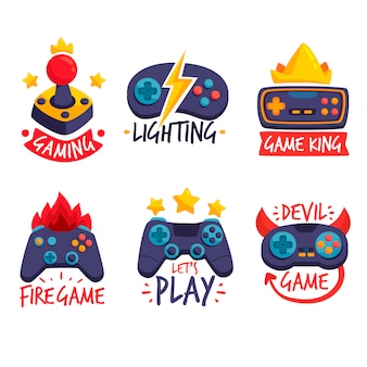 Gaming logo collection with flat design
