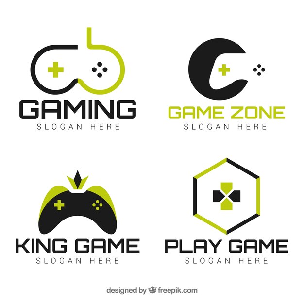 Download Free Gaming Logo Collection With Flat Design Free Vector Use our free logo maker to create a logo and build your brand. Put your logo on business cards, promotional products, or your website for brand visibility.