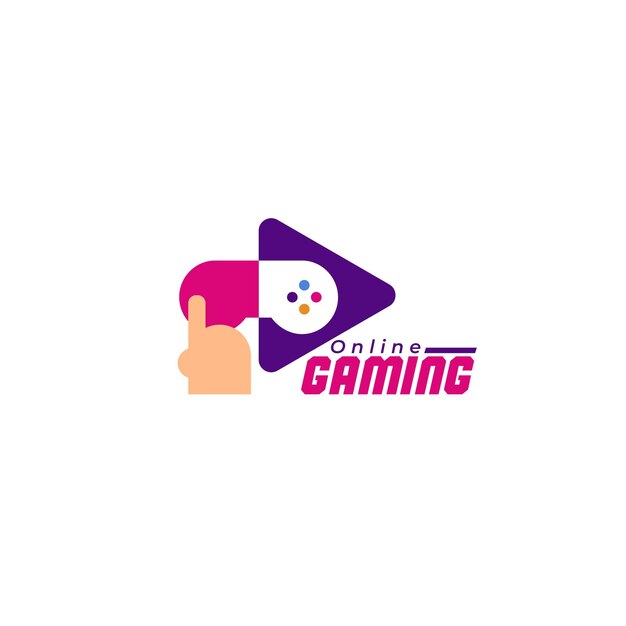 Шаблон игрового логотипа с иллюстрированной консолью
